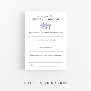 Ratschläge für Braut und Bräutigam | Ratschläge und Wünsche Nachricht | Hochzeitsberatung | Braut- oder Hochzeitsparty | 5 x 7 druckbare | Sofortiger Download