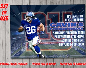Ny Giants Invitation Etsy