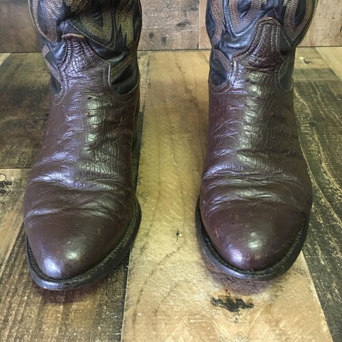 Tony Lama Vtg Smooth Ostrich Cowboy 