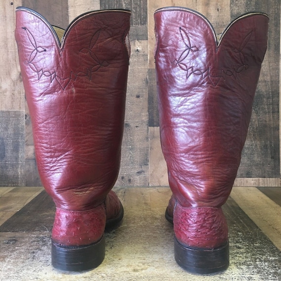 Custom Vintage Full Quill Ostrich Cowboy Boots Me… - image 9