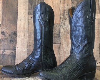 Resistol Ranch by Lucchese Ostrich Leg Cowboy Boots Mens 9 EE