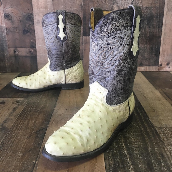 Cuadra Full Quill Ostrich Cowboy Boots Mens 8.5