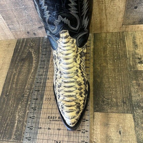 Tony Lama Vintage Snakeskin Cowboy Boots Mens 12 D - image 4