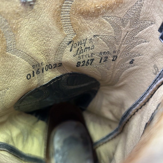 Tony Lama Vintage Gold Label Cowboy Boots Mens 12… - image 4