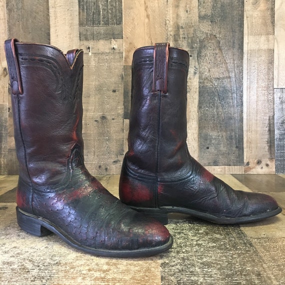 Lucchese 2000 Vtg Smooth Quill Ostrich Cowboy Boo… - image 5
