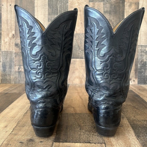 Justin Vintage Black Full Quill Ostrich Cowboy Bo… - image 7