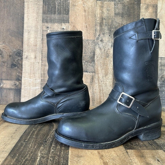 靴 CHIPPEWA 27863 ENGINEER BOOTS BLACK 8E Chippewa 27863 Engineer 11 Inch Steel Toe Motorcycle Boot