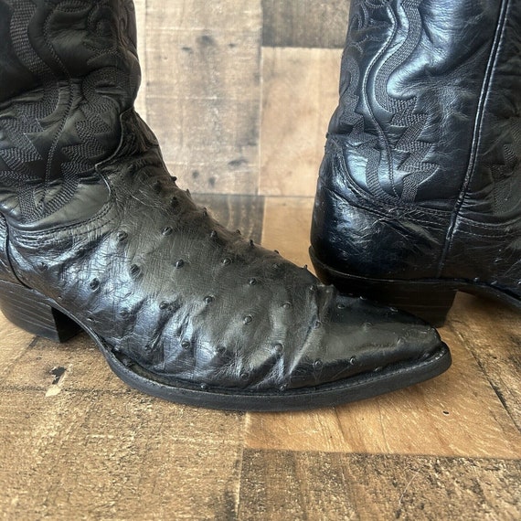 Justin Vintage Black Full Quill Ostrich Cowboy Bo… - image 10