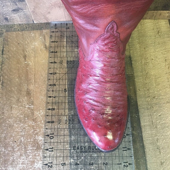 Custom Vintage Full Quill Ostrich Cowboy Boots Me… - image 3
