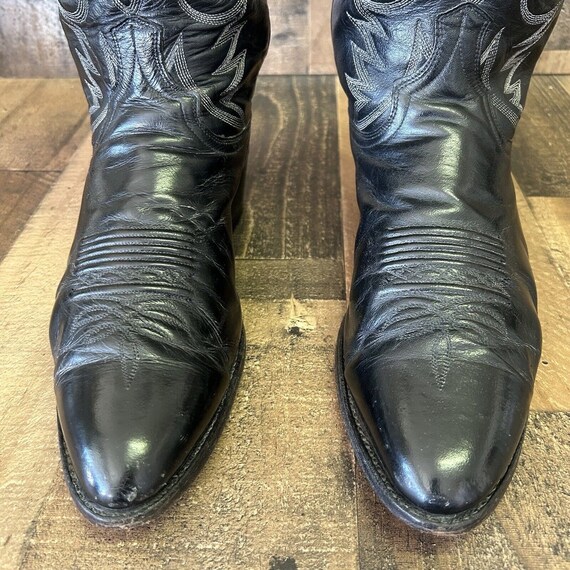 Dan Post Vintage Classic Black Cowboy Boots Mens … - image 6