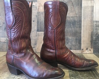 Vtg French Toe Cowboy Boots Mens 