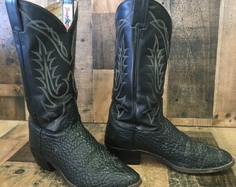Acme Cowboy Boots Mens 9.5 D Black Western Leather Vintage - Etsy