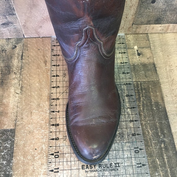 Lucchese P0468 Vtg Classic Brown Roper Cowboy Boo… - image 3