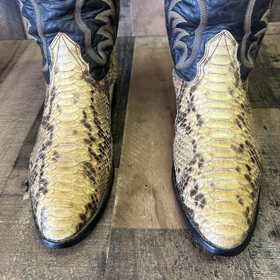 Nocona Vintage Snakeskin Cowboy Boots Mens 11 D - image 7