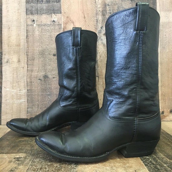 Tony Lama Vintage Gold Label Classic Black Cowboy… - image 10