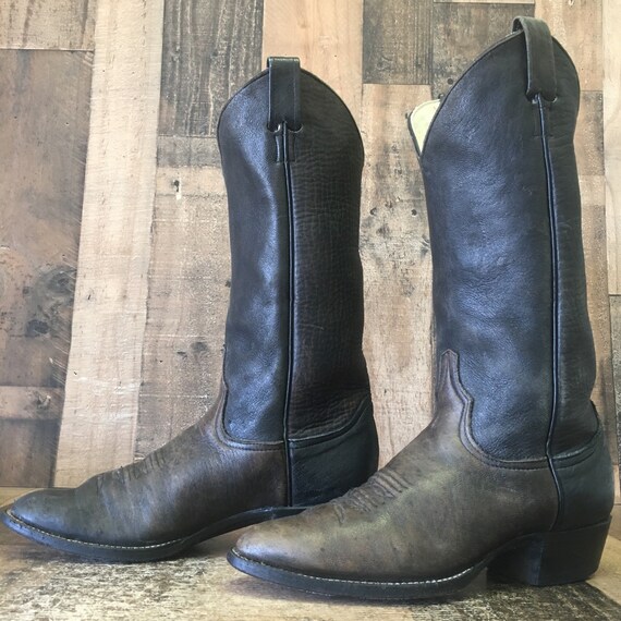 Vintage Larry Mahan's Boot Collection of Texas Black Bronze Metallic ...