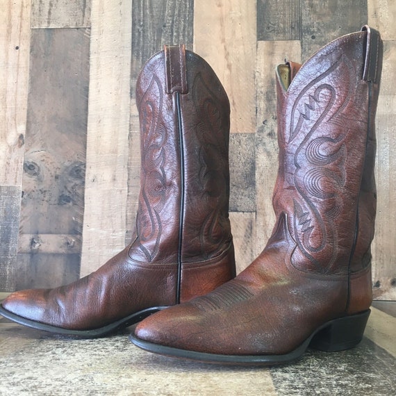 Tony Lama 6584 Vintage Classic Brown Cowboy Boots… - image 1