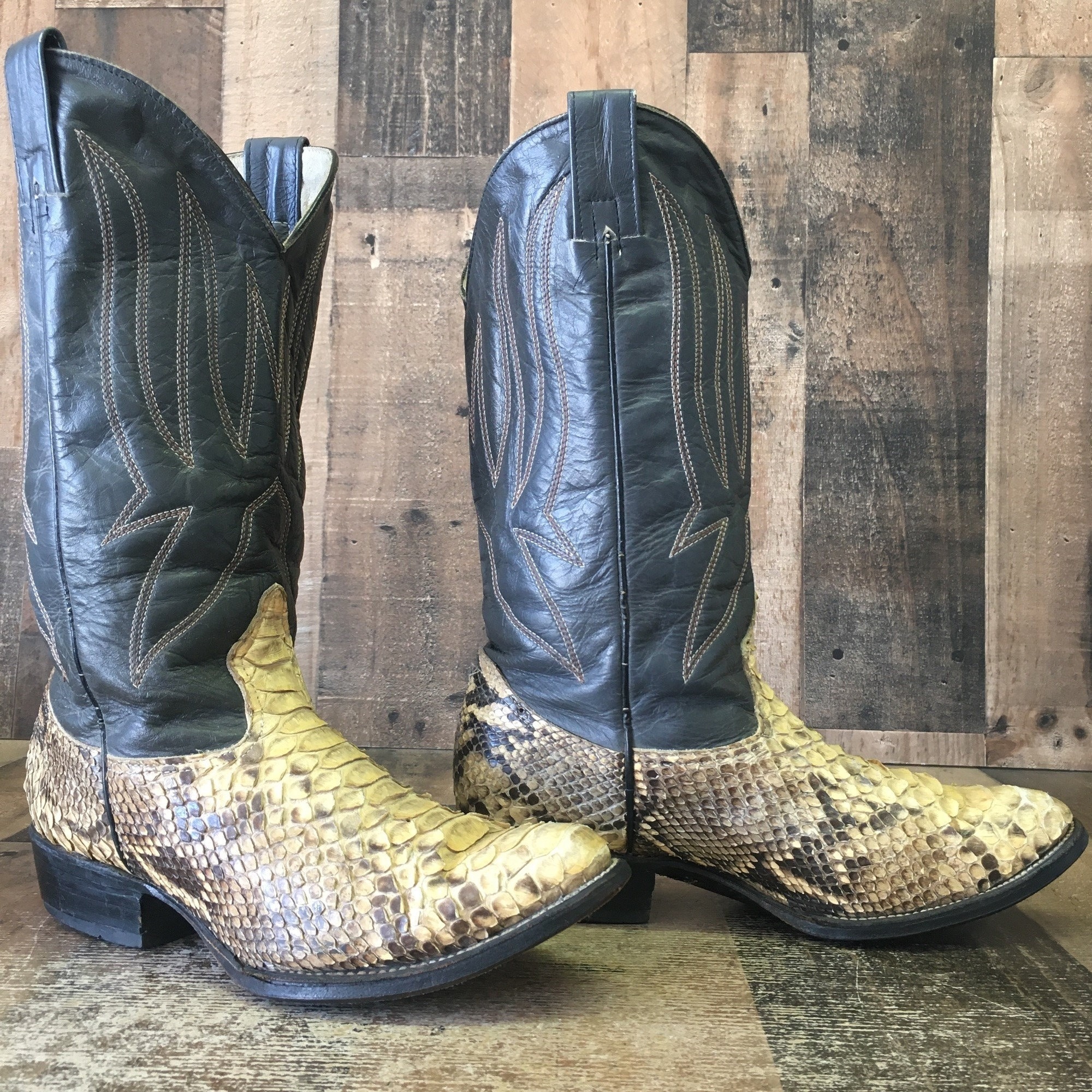 Rattlesnake Skin Cowboy Boots - Etsy