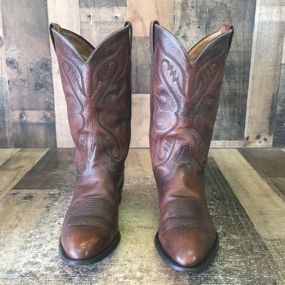 Tony Lama 6584 Vintage Classic Brown Cowboy Boots… - image 7
