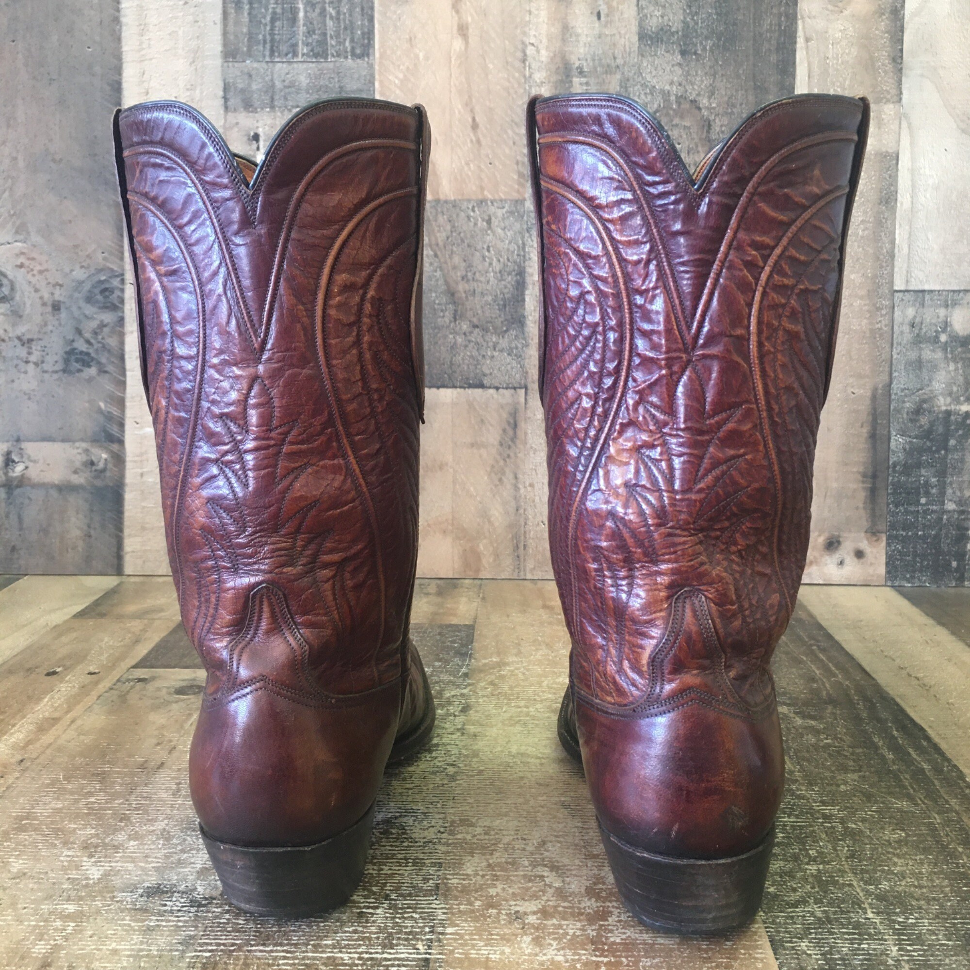 Vtg French Toe Cowboy Boots Mens 