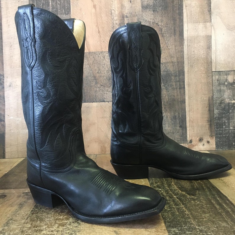 Nocona French Toe Classic Black Cowboy Boots Mens 9 D - Etsy