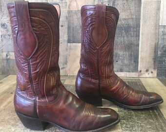 Vtg French Toe Cowboy Boots Mens 