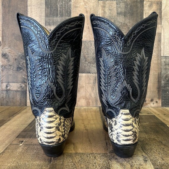 Tony Lama Vintage Snakeskin Cowboy Boots Mens 12 D - image 8