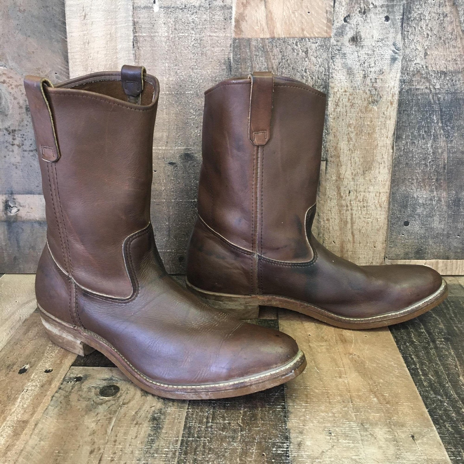 red wing pull on leather boots