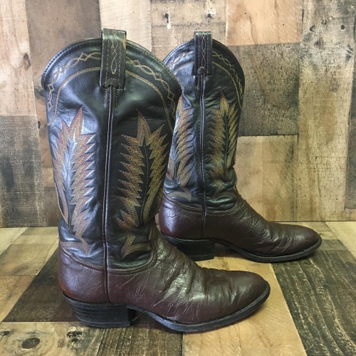 Tony Lama Vtg Smooth Ostrich Cowboy 