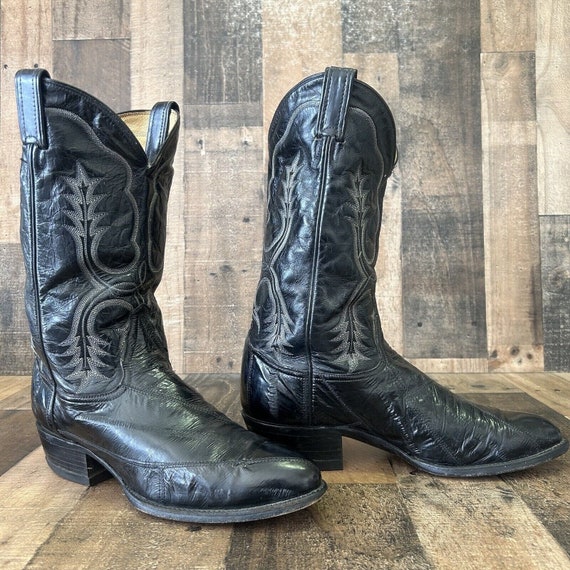 Tony Lama Vintage Gold Label Cowboy Boots Mens 12… - image 1