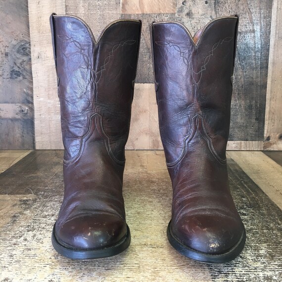 Lucchese P0468 Vtg Classic Brown Roper Cowboy Boo… - image 7