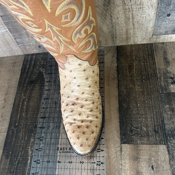 Justin Vintage Full Quill Ostrich Cowboy Boots Me… - image 3