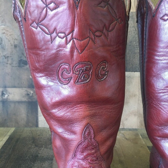 Custom Vintage Full Quill Ostrich Cowboy Boots Me… - image 7
