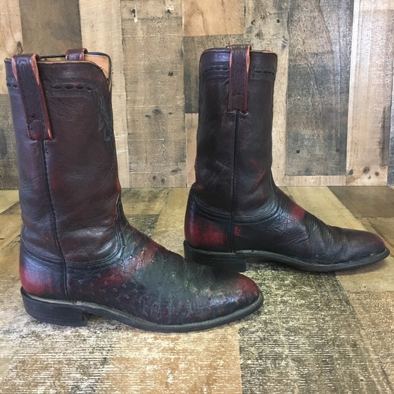 Lucchese 2000 Vtg Smooth Quill Ostrich Cowboy Boo… - image 10