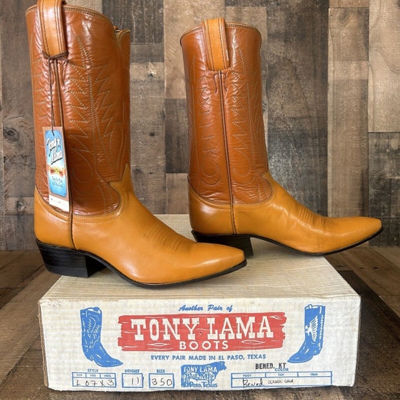 Tony Lama Vintage Gold Label Cowboy Boots Womens 5