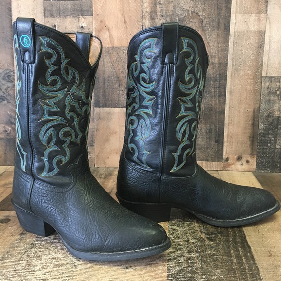 Tony Lama RR4006 3R Rubber Sole Cowboy Boots Mens 13 D
