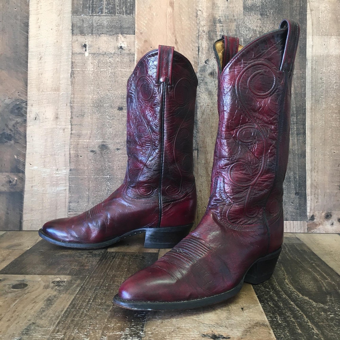 black cherry cowboy boots for men
