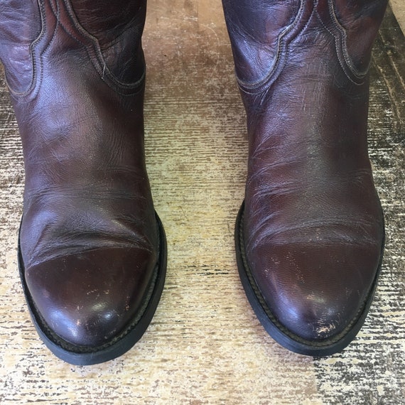 Lucchese P0468 Vtg Classic Brown Roper Cowboy Boo… - image 6