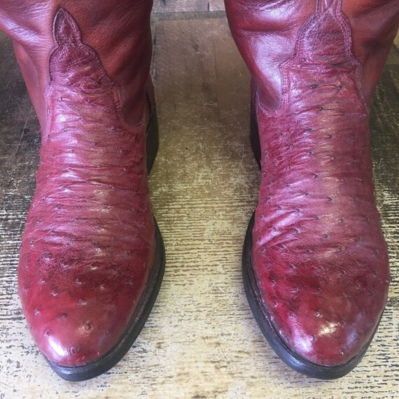 Custom Vintage Full Quill Ostrich Cowboy Boots Me… - image 6
