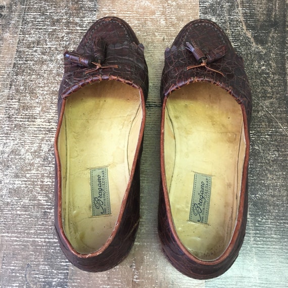 Cole Haan Bragano Italy 1689 Alligator Tassel Loafer Shoes Mens 10 M