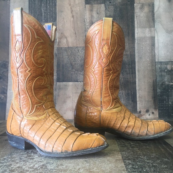 Los Altos Vtg Caiman Tail Cowboy Boots 