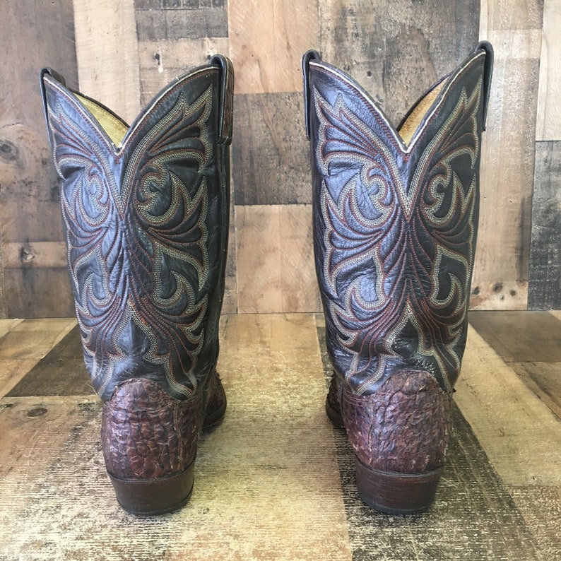 Dan Post Vtg Sea Bass Cowboy Boots Mens 10 D Etsy