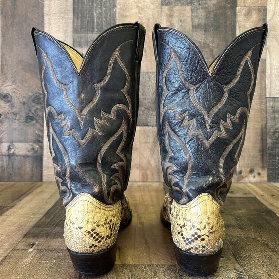 Nocona Vintage Snakeskin Cowboy Boots Mens 11 D - image 8