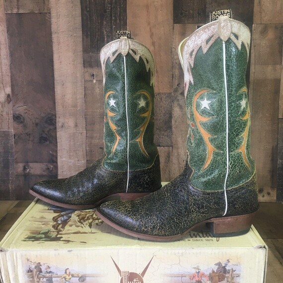 Mens green cowboy boots discount