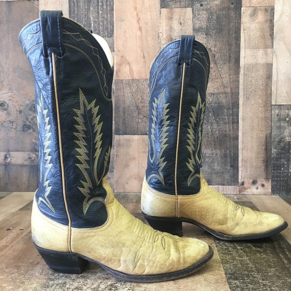 Vintage Leather Boots Men's Western Boots 10 D Snake Skin Cowboy Boots Schoenen Herenschoenen Laarzen Cowboy & Westernlaarzen 