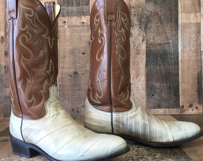 Dan Post DPS368 Eel Skin Cowboy Boots Mens 9.5 D Etsy