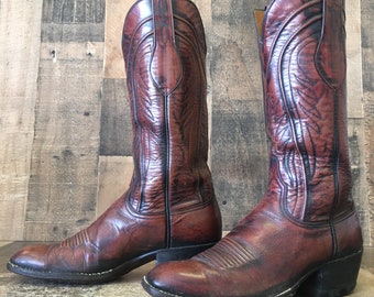 French Toe Cowboy Boots Mens 7.5 