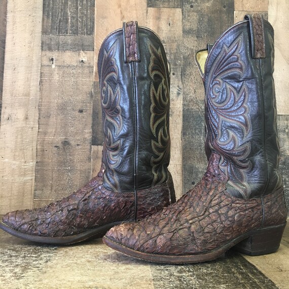 Dan Post Vtg Sea Bass Cowboy Boots Mens 10 D Etsy