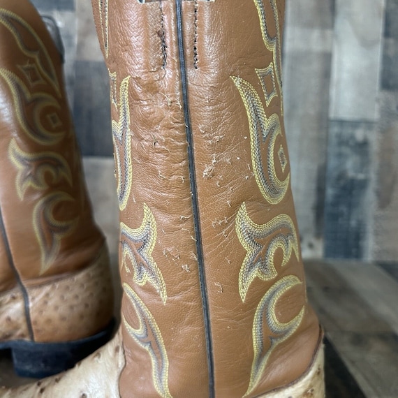 Justin Vintage Full Quill Ostrich Cowboy Boots Me… - image 10