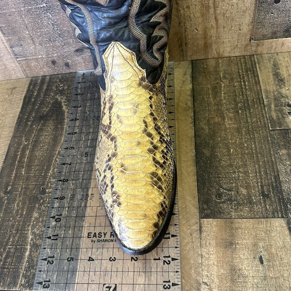 Nocona Vintage Snakeskin Cowboy Boots Mens 11 D - image 4